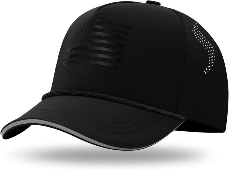 BROMZ Kids Youth American Flag Trucker Hat, Waterproof Quick Dry Snapback Hats, USA Baseball Cap for Boys Girls 5-15 Years - Image 1
